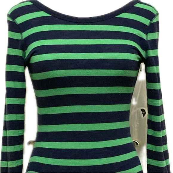 Vintage Striped Summer Dress, Express, Green and Blue, Size XS - Picture 3 of 8